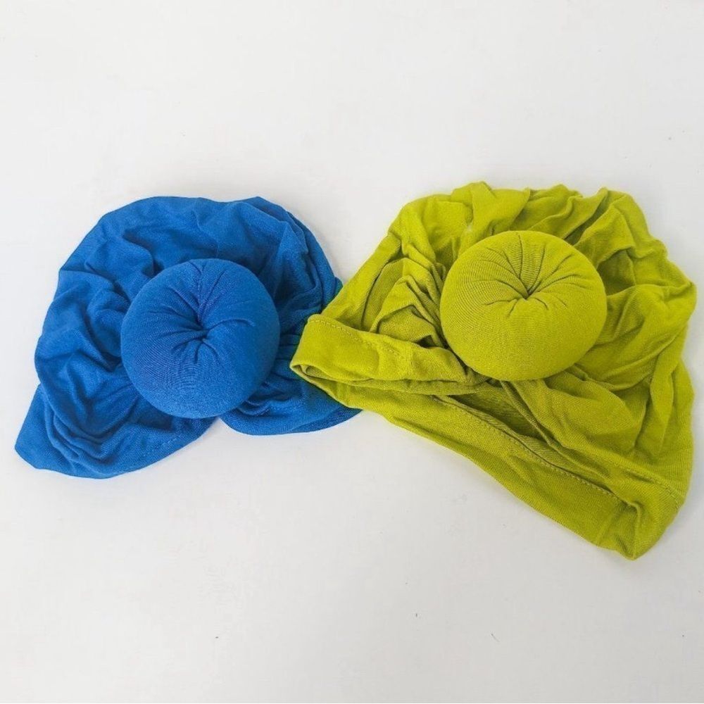 Adorable Brand New Turban Wrap Hat for Baby Royal Blue Citron Green Soft Stretch
